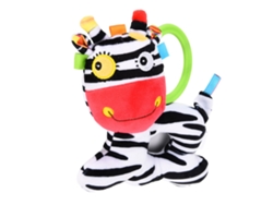 Chocalha Macia De Pelúcia Para Bebê Anel Portátil Brinquedo Suave Zebra 3 Meses+