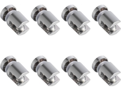 Pinza De Vidrio Ajustable, 8 Piezas Soportes De Estante De Zinc Aleación Cromado Para Vidrio 6-10mm Baño Armarios Exhibición
