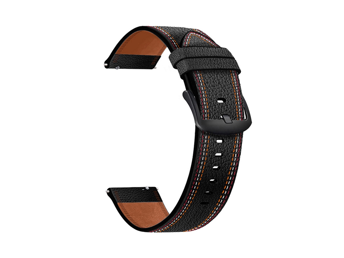 Correa De Reloj De Cuero Para Huawei Gt3 Negro 22 Mm