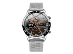 Smartwatch YIZHOOD TE408 con SMS y Llamadas 1.32'' Presión Arterial IP67 Resistente al Agua Plata