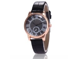 Reloj De Pulsera De Piel Para Mujer Zhoulianfa Con Números Romanos, Movimiento De Cuarzo, Estilo Casual Y Elegante, Color Negro.