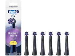 Recambio para Cepillos de Dientes ORAL-B IO Radiant White (6 Unidades - Negro)