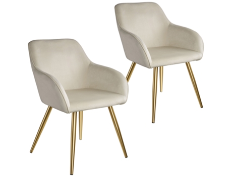 2 sillas de terciopelo TECTAKE Gold Marilyn