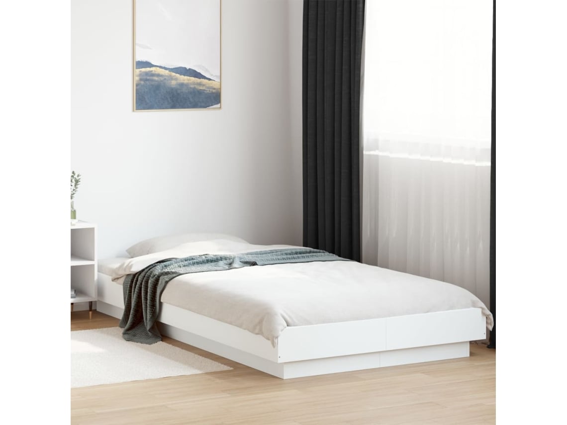 Estructura De Cama Madera De Ingeniería Blanca 90x200 Cm