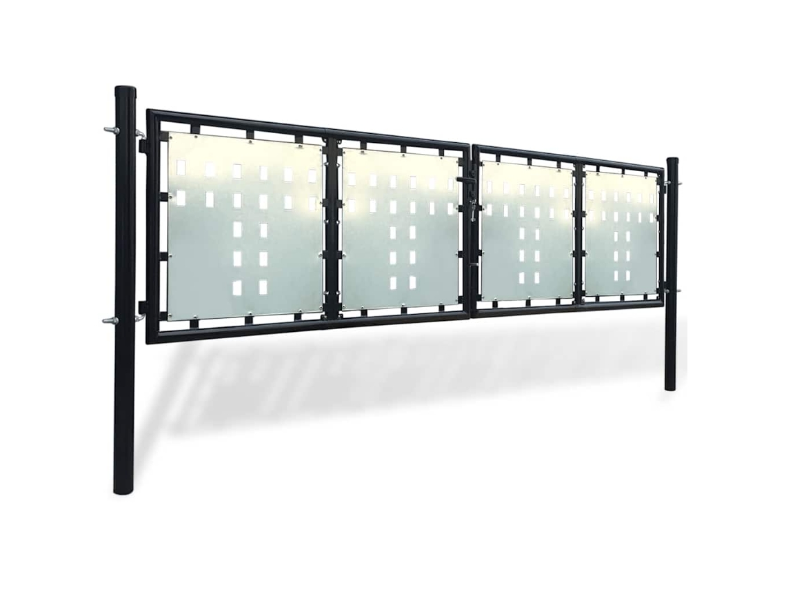Maison Exclusive - Puerta De Valla Individual Negra De 300x100 Cm