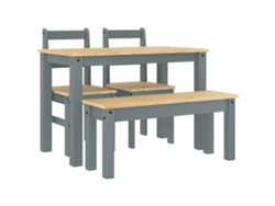 Maison Exclusive - Juego De Comedor Panama 4 Pzas Madera Maciza De Pino Gris