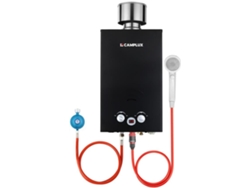 CAMPLUX BW264BC-DE Calentador de Agua de Gas, 10 L, 50 mbar, Gas Propano o Butano, para Camping Ducha