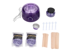 Kit de depilación sin papel: Cera depilatoria, calentador, vaso, palitos, perlas de cera.