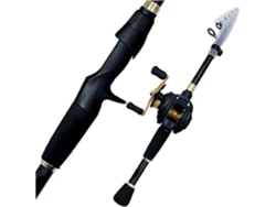 Combo De Caña Pescar Para Casting: Telescópica Carbono Y Carrete Baitcasting, Kit Pesca Portátil Viajes, Pe...