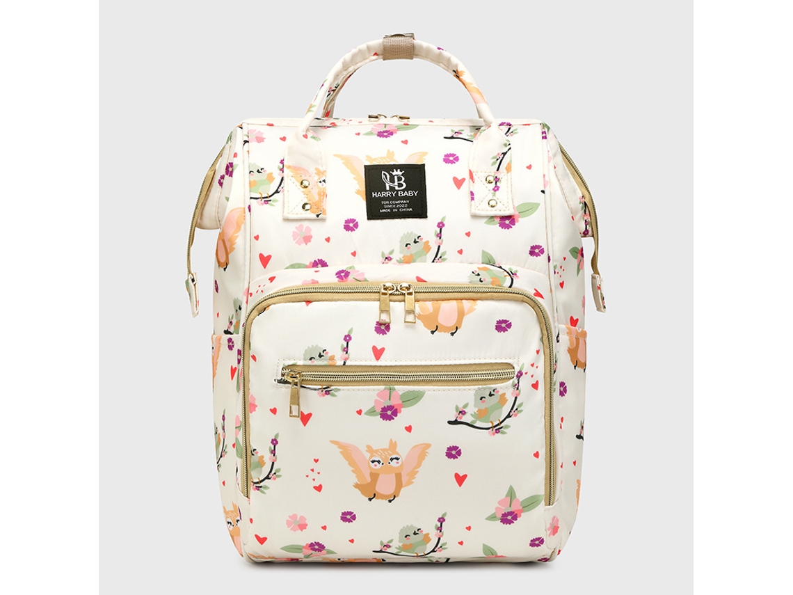 Mochila de maternidad de ocio, gran capacidad, mochila con estampado de pájaros, elegante y práctica bolsa de viaje Gertiz