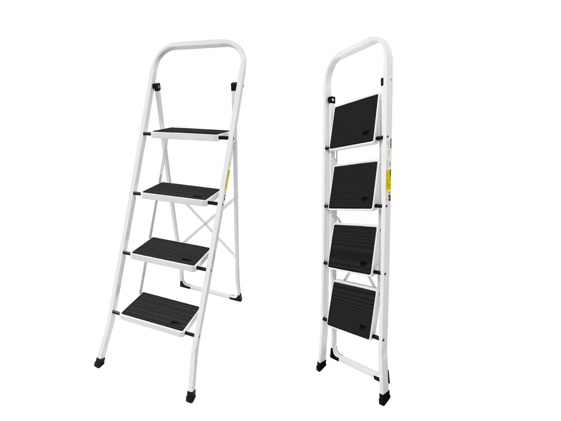 Escalera de tijera, de alta resistencia, diseño plegable, 4 peldaños