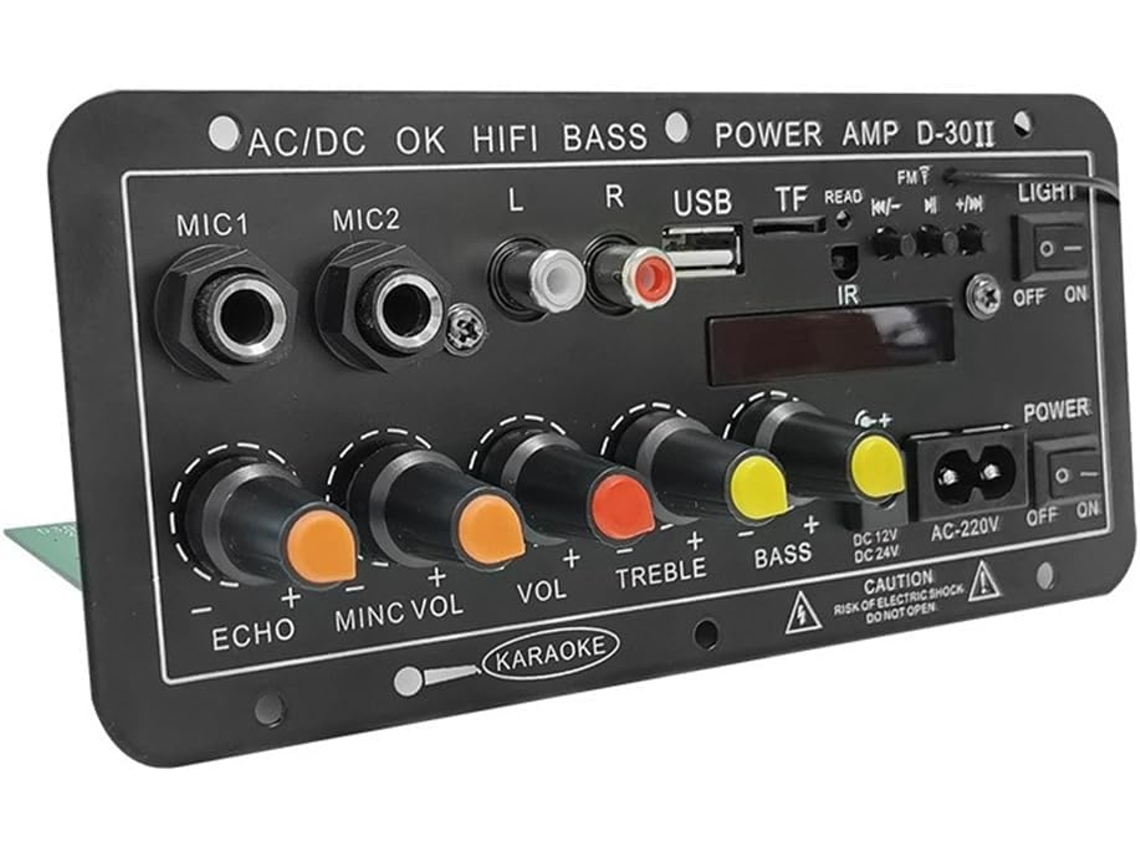 Amplificador Bluetooth Digital De 12v, 24v Y 220v Con Doble Subwoofer