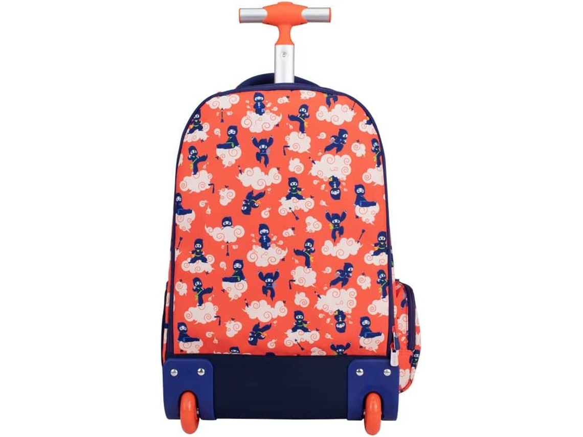 Mochila Escolar con Ruedas Milan Ninjutsu Rojo (52 x 34,5 x 23 cm