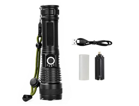 Antorcha LED, 150000 Antorcha LED de alto lumen, IPX7 a prueba de agua y 5 modos, Negro CHRONUS