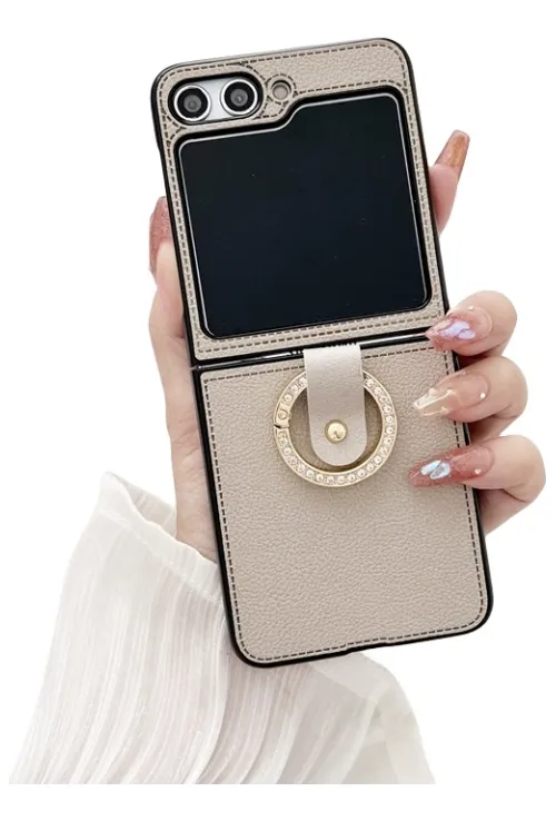 Para Samsung Z Flip 5 4 3 Funda Moda De Lujo En Piel