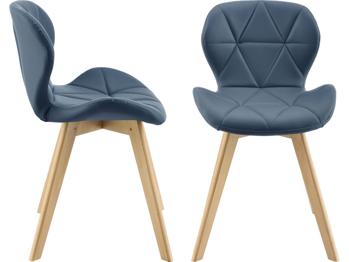 Conjunto de 2 sillas de Comedor [en.casa]  Älmhult 78x47x52 cm - Azul