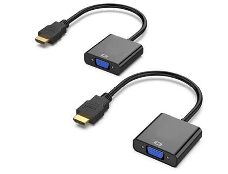Hdmi a Vga 2 Paquetes Adaptador Macho a Hembra Chapado en Oro para Computadora de Escritorio Computadora Portátil Negro