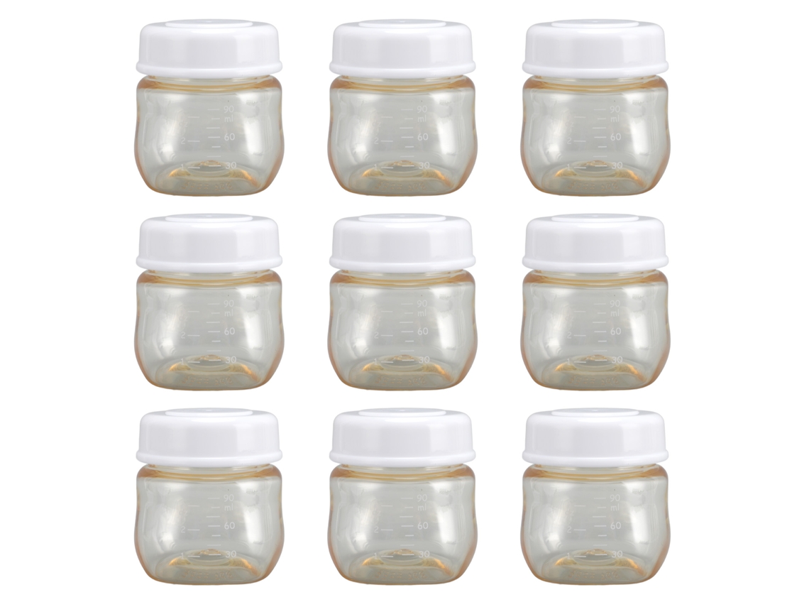 9 Biberones De Boca Ancha De 90 Ml Para Almacenar Leche Materna, Compatibles Con Extractores Eléctricos Y A Prueba De Fugas.