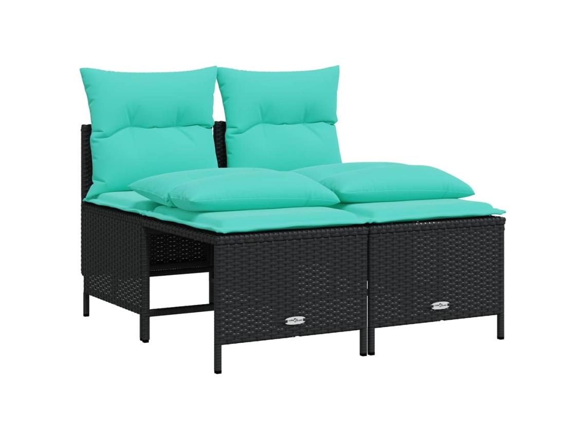 Maison Exclusive - Conjunto De Sofá De Jardín De 4 Piezas Con Cojines, De Poliratán Negro