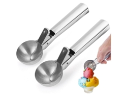 2026da-cuchara Para Helado De Acero Inoxidable Con Disparador, 2 Piezas, Diseño Ergonómico Y Multiusos