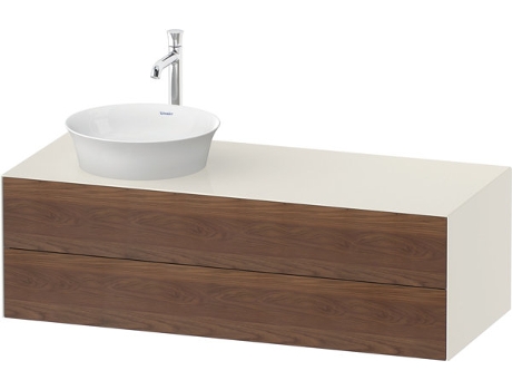 DURAVIT Tulip blanco, mueble de baño colgado en la pared, ancho 1300 x fondo 550mm, con 2 cajones, con tecnología tip-on, WT4987L