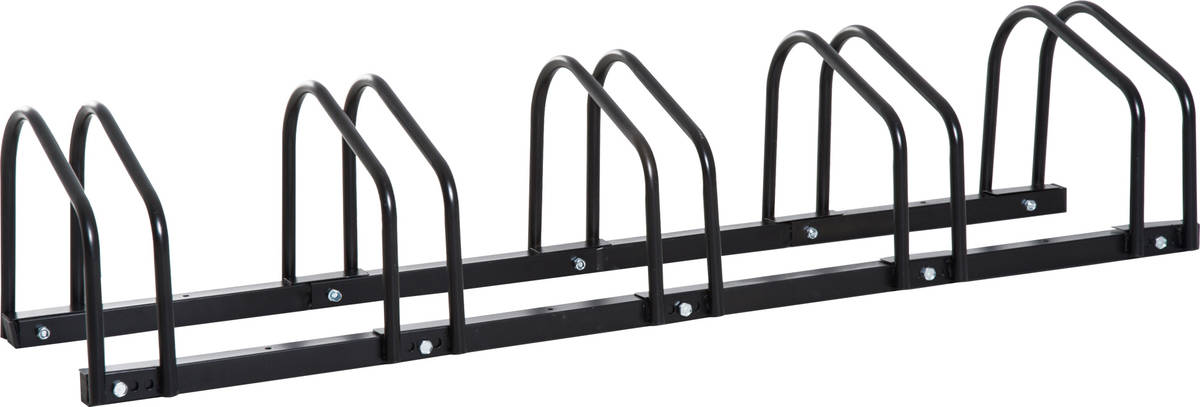 Aparcamiento Para Bicicletas homcom negro 130x33x27 cm soporte de estacionamiento aa0025bk 130 33 27