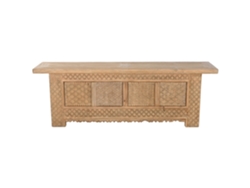 Mueble Tv Olmo Macizo Tallado Natural 180x44x60cm