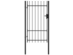 Cancela De Valla Con Una Puerta Y Puntas Acero Negro 1x1,75 M