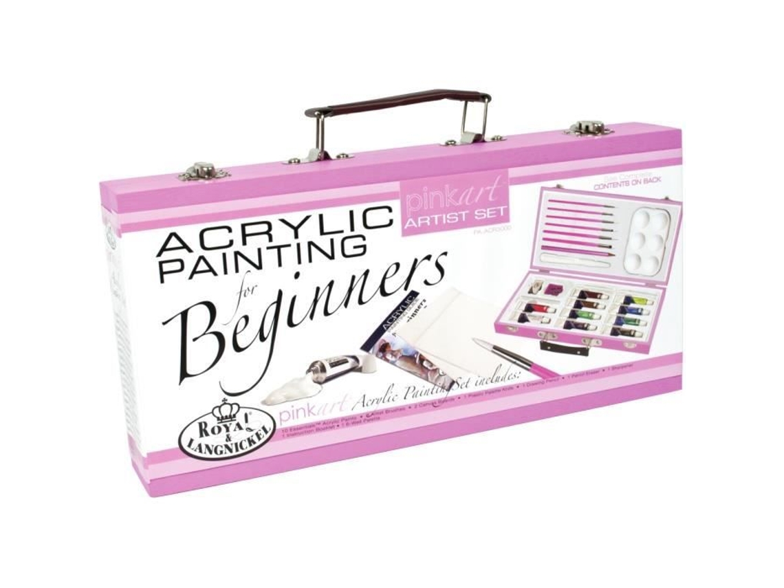 Juego de pintura acrílica para niños Pink Art, color rosa artístico para principiantes