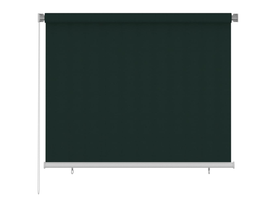 vidaXL Persiana enrollable de jardín HDPE verde oscuro 180x140 cm