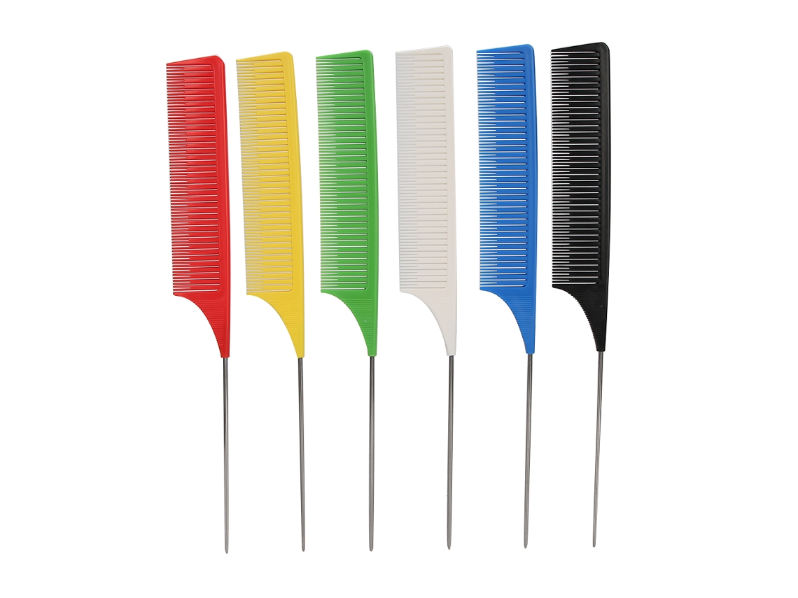 6pcs Peines Profesionales De Dientes Finos Y Cola De Rata Para Estilizar El Cabello