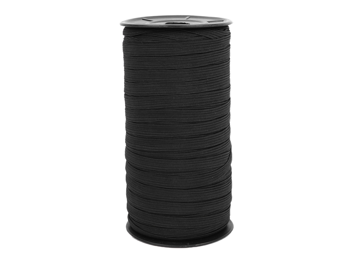 TRUYUETY Elástico Plano 8mm 100 Yardas Accesorio para Costura Tejido Elástico para Manualidades Ropa DIY Color Negro