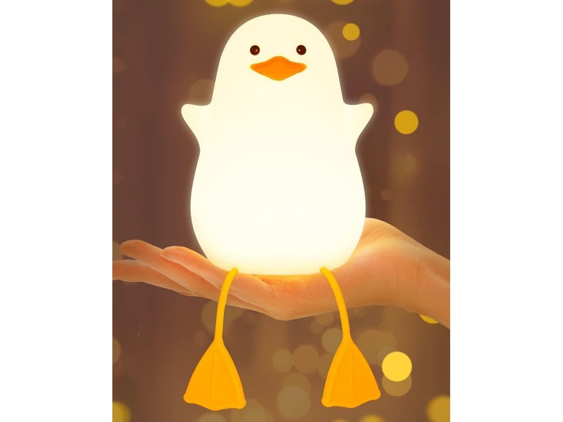 2026-luz Nocturna De Patito Para Niños, Silicona Suave, Sensor Táctil, Batería Recargable, Auxiliar De Sueño