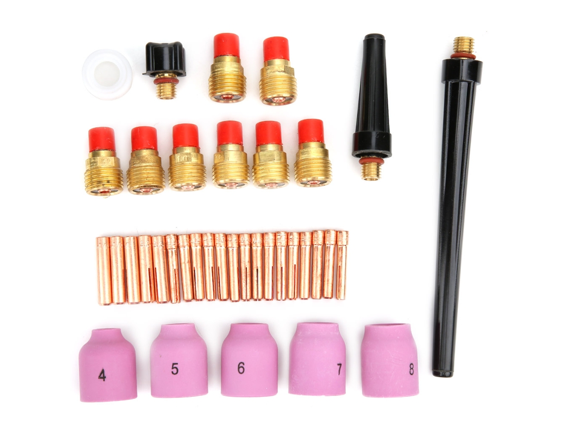 Kit De 58 Piezas Para Antorcha De Soldadura Tig Con Lente De Gas Para Las Series 9/20/25 (0,040~1/8 De Pulgada)