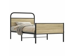 Estructura De Cama Sin Colchón 107x203 Cm Madera Roble Sonoma
