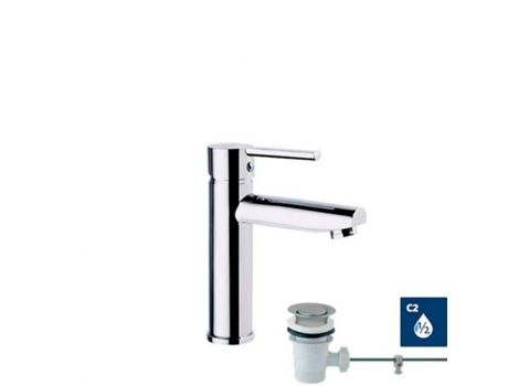 Grifo Monomando para Lavabo Cromado con Sistema de Ahorro de Agua C2 con Válvula Automática Serie Drako RAMON SOLER