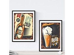 Pack De Posters De Cervezas Y Chupitos. Láminas De Anuncio Retro Cerveza. Posters De Alcohol Y Bebidas Para Bares. Sin Marco