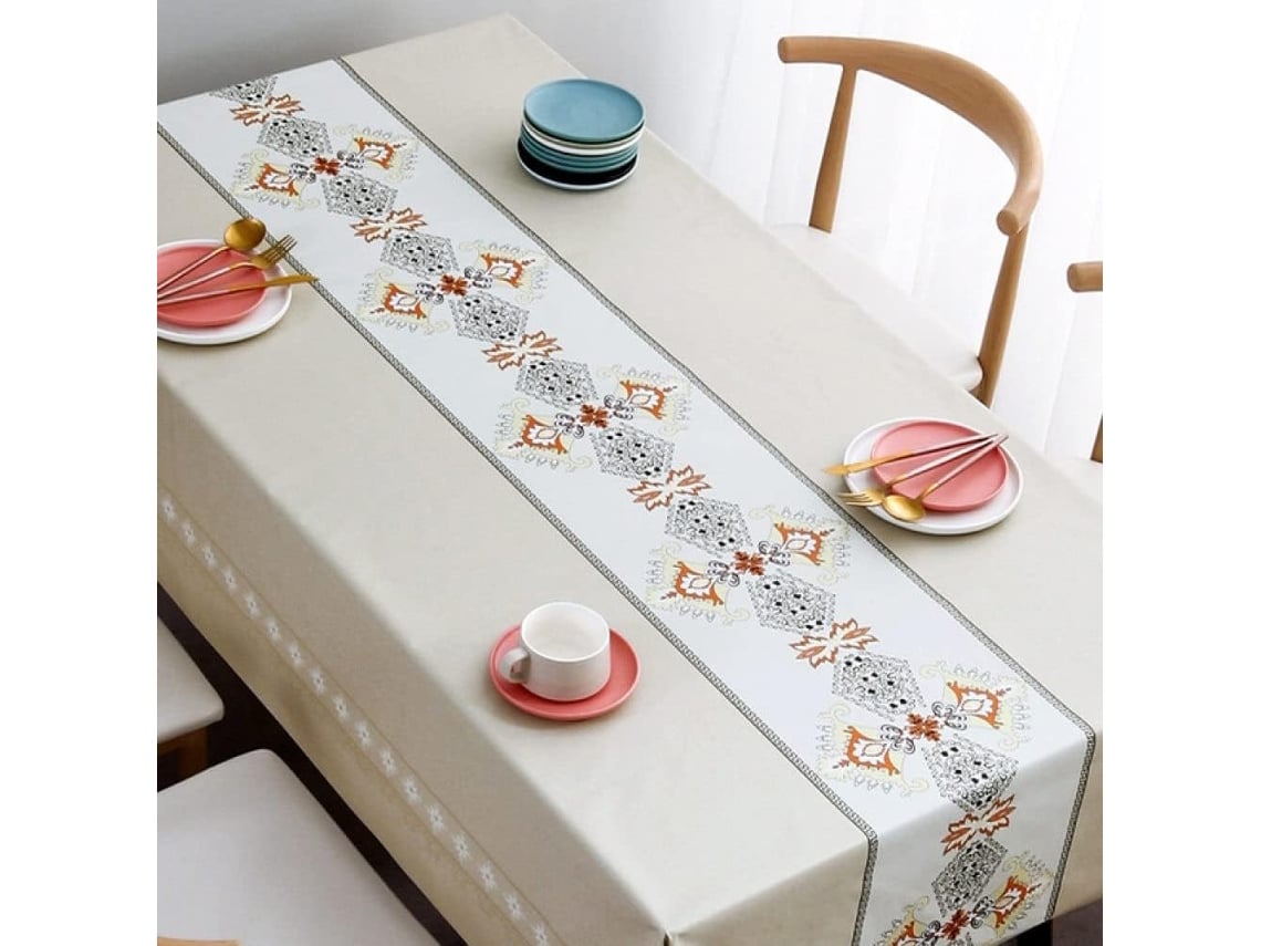 Toalha De Mesa Com Estampa Geométrica, Capa De Mesa Retangular Impermeável Para Cozinha.