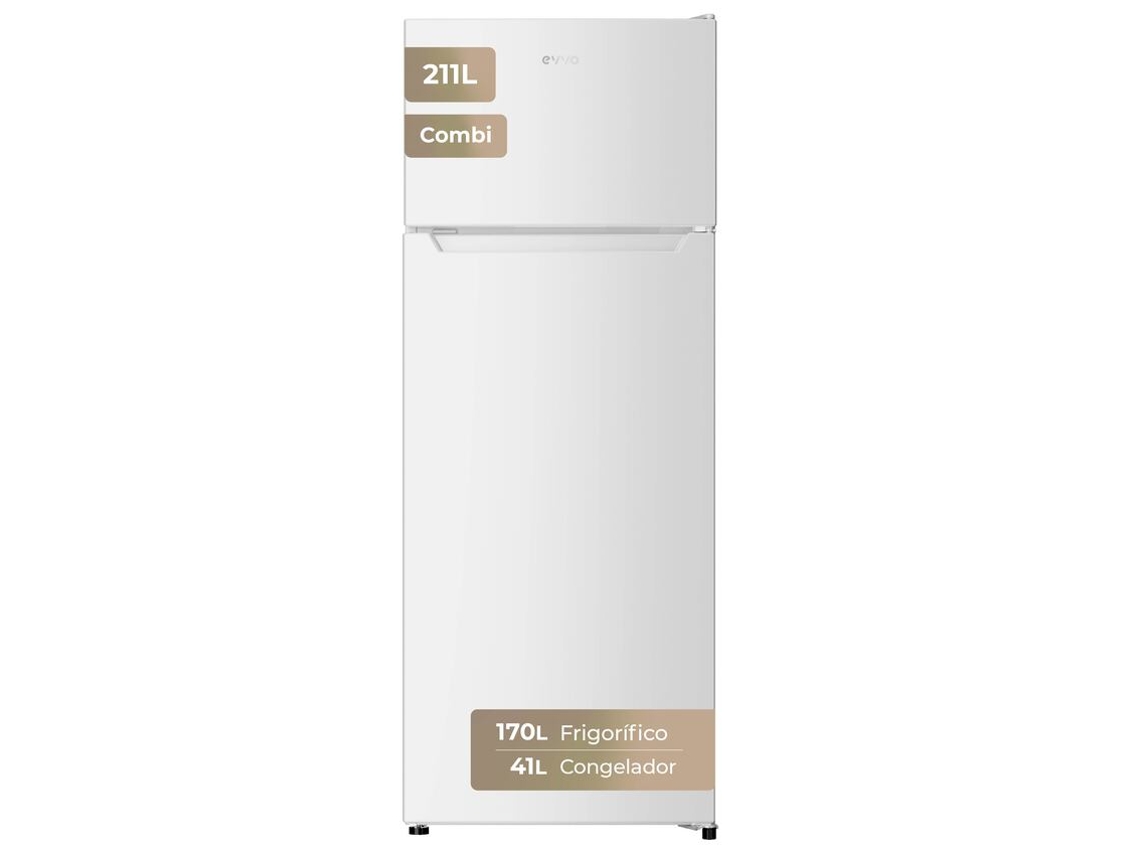 Frigorífico 2 Puertas Evvo F40, 170 L + 41 L, 142,8 Cm, Clase E, Blanco