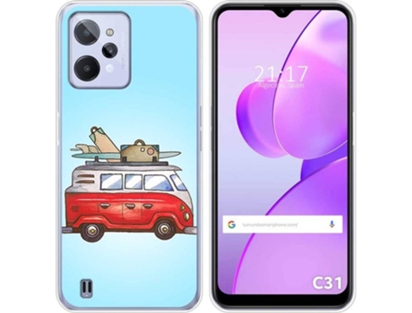 Carcasa para Realme C31 TUMUNDOSMARTPHONE Dibujos Furgoneta Multicolor