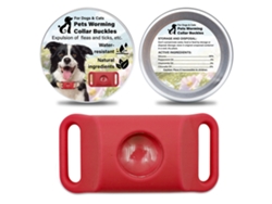 Hebilla roja repelente de pulgas para perros y gatos - Impermeable, ingredientes naturales UIMBER