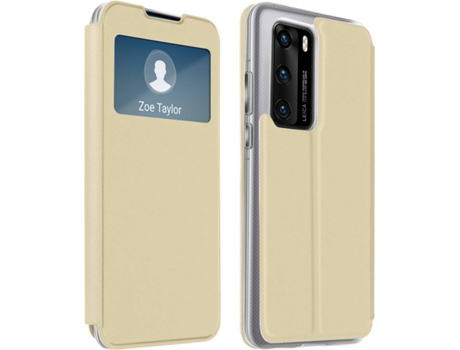 Funda Huawei P40 AVIZAR Cartera Ventana Dorado