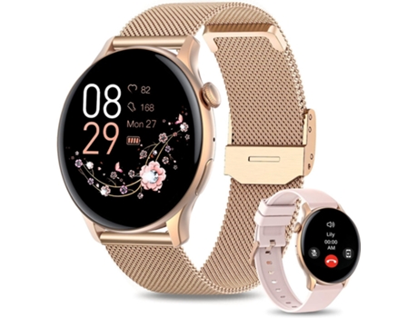 Smartwatch CHRONUS Fitness Tracker Pantalla de reloj personalizada Oro Rosa