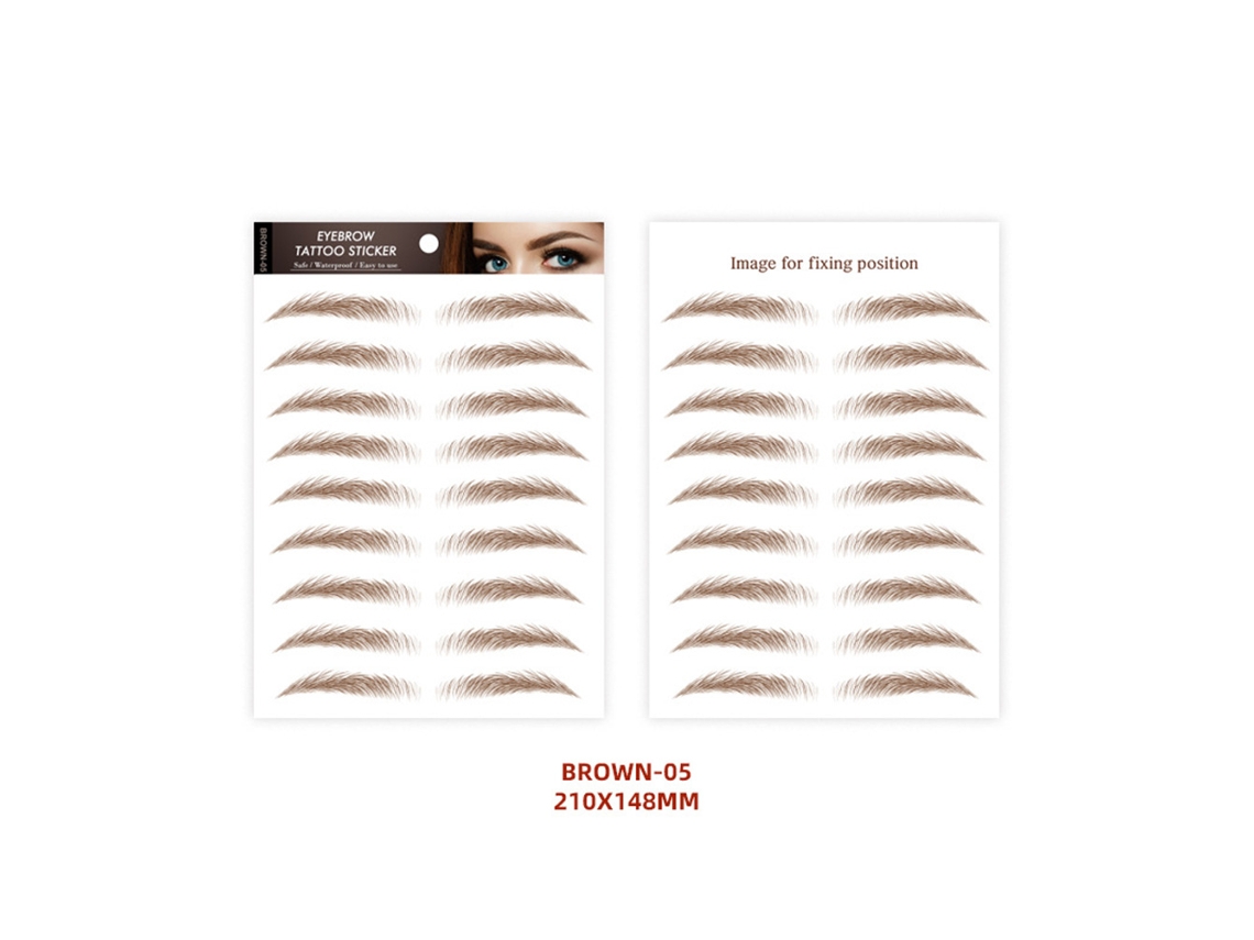 Pegatinas De Cejas Tatuadas 6d Naturales Con Textura De Cabello Para Mujer - 10 Pares