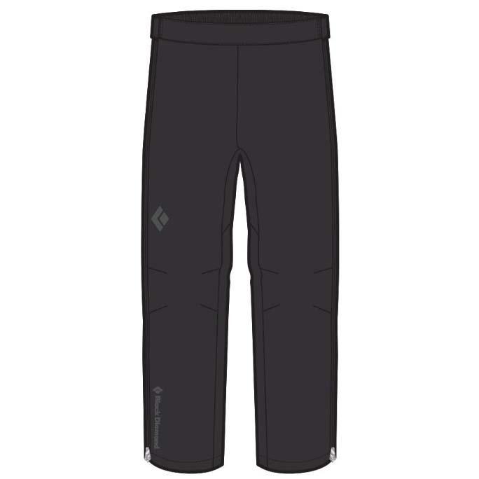 Black Diamond Stormline fl zp rn pants pantalón para hombre pantalones stretch full zip rain negro montaña