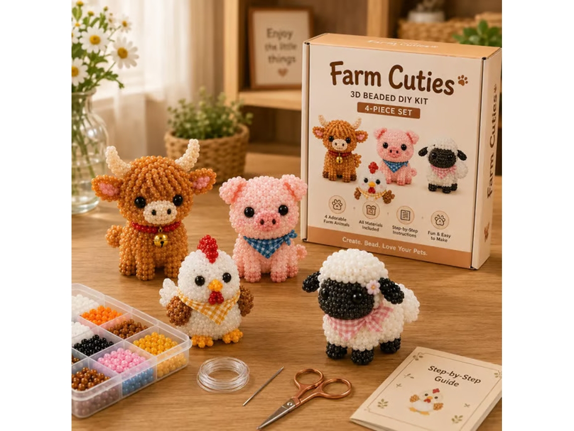 Kit de cuentas de animales 3D, regalo creativo para adultos y adolescentes - Terneros - PANOONA