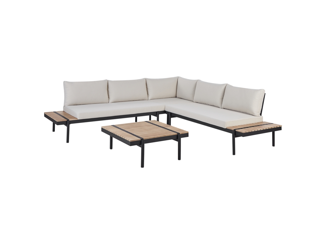 BELIANI Bellariva Juego de Exterior 4 Piezas en Madera de Eucalipto Blanco 260X260X76