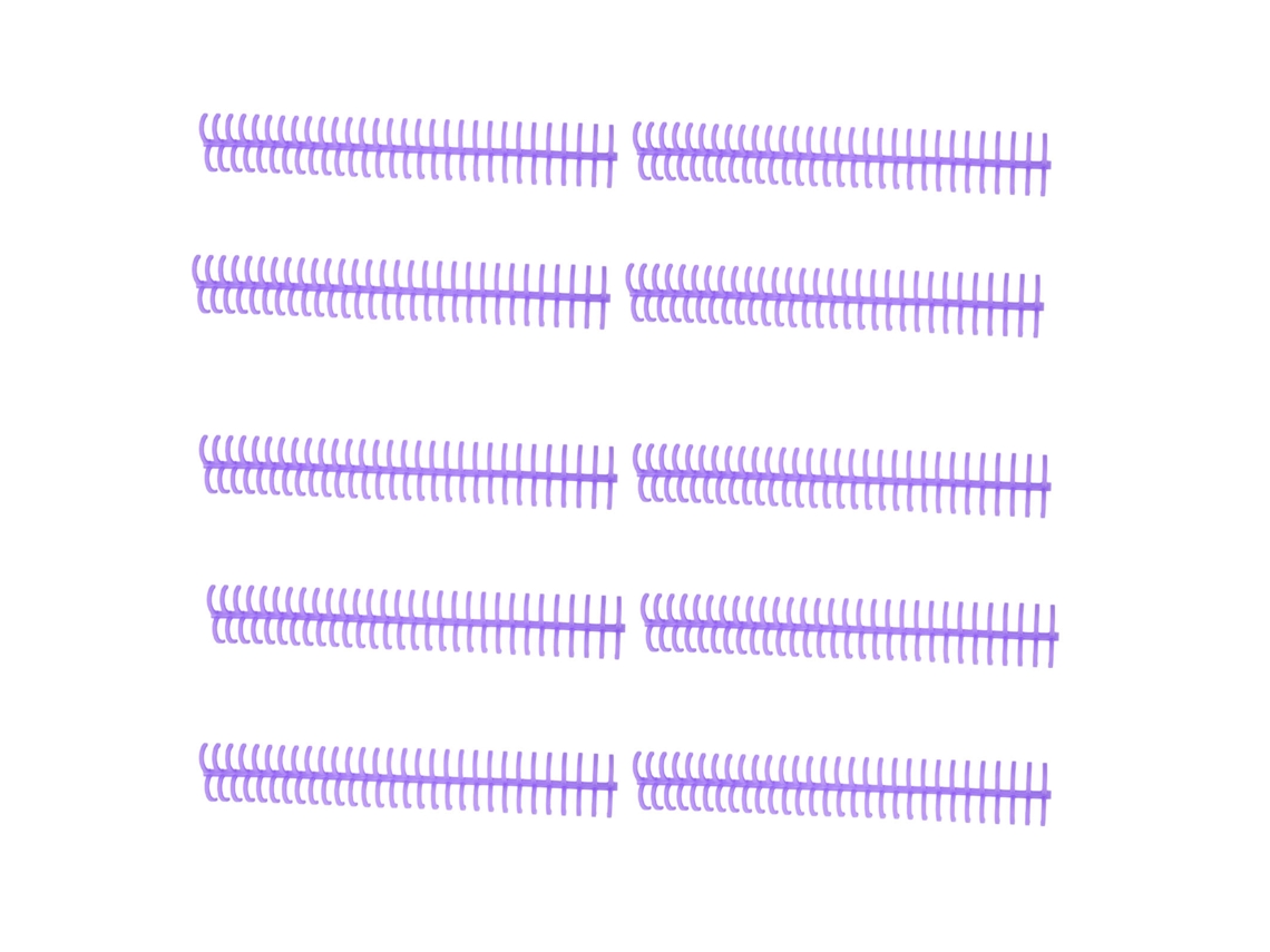 Kit de 10 rollos de espiral para encuadernación de 16 mm, 30 agujeros, capacidad para 130 hojas, color morado.