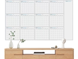 Calendário Anual Atualizado, Planejador De Parede Apagável A Seco E A Úmido, Sem Data, Layout Mensal Para