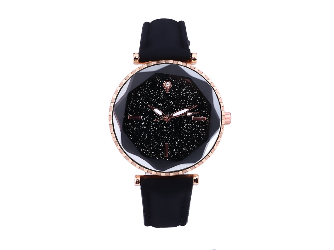 Reloj De Cuarzo Unisex Con Dial Redondo Elegante Casual Negro Para Hombre Y Mujer